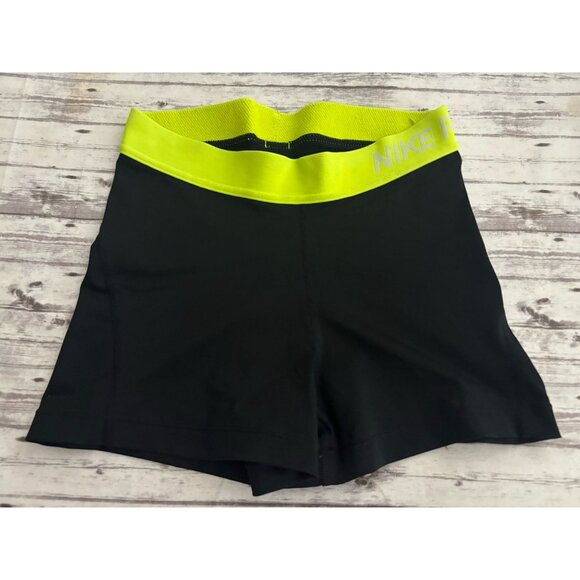 Nike Pro Girls' Kids Shorts Black Neon Size Small Gymnastics Volleyball Sports - Picture 1 of 6